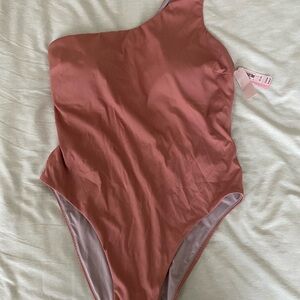 Victoria's Secret Ribbed Swimsuit in Rust and Taupe